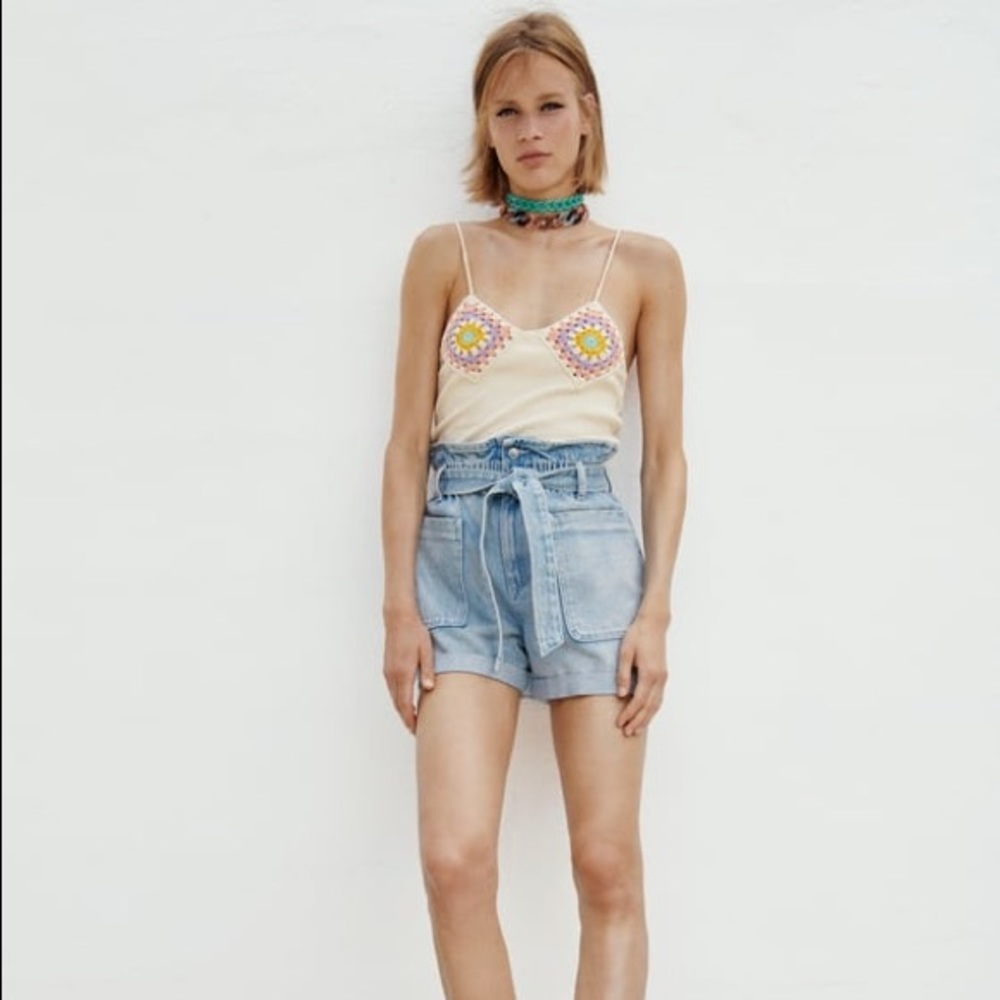 New Zara paperbag high rise short!